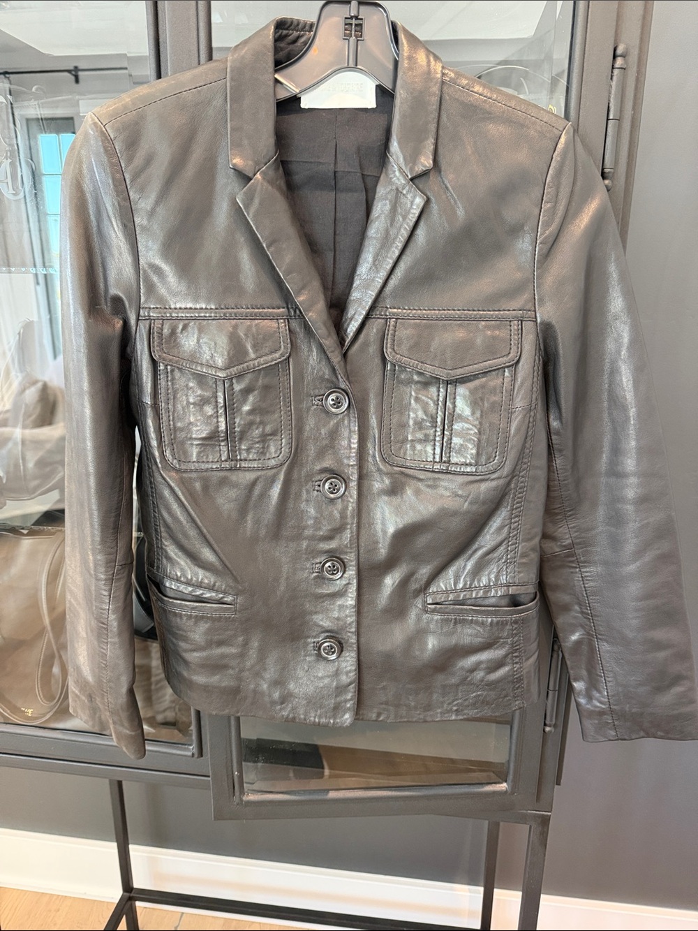 Zadig & Voltaire black Leather Button-Up shirt Jacket